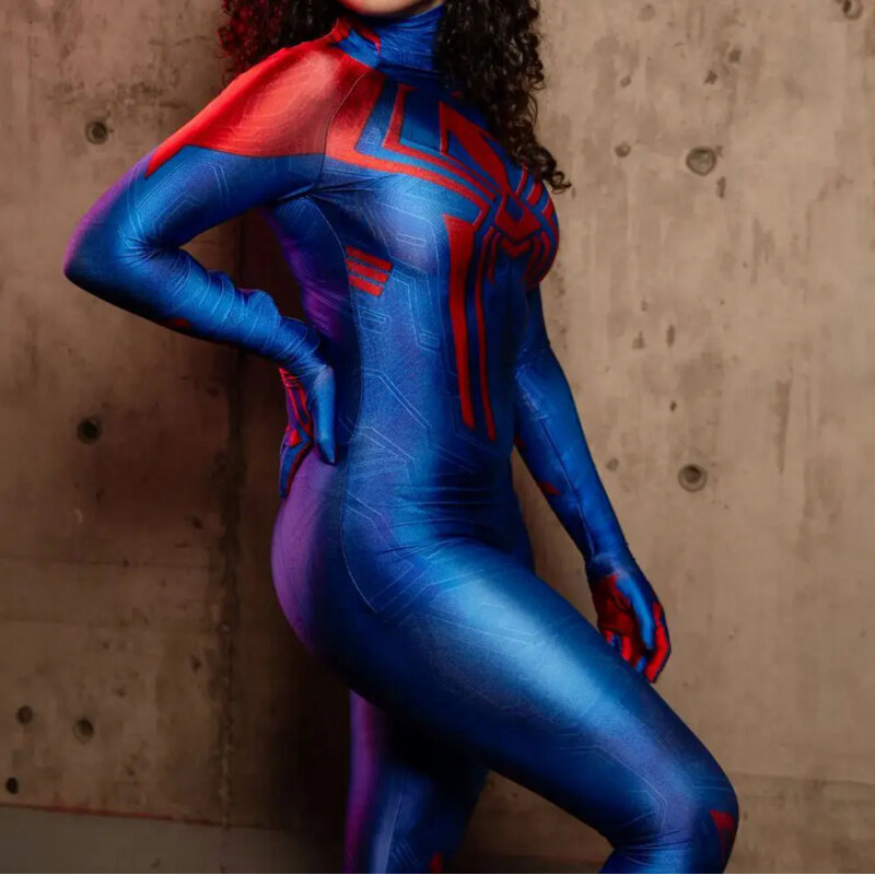 Frauen 2099 Spidercosplay Kostüm Erwachsene Kinder Mädchen Frauen Superheld Zentai Halloween Bodysuit Party Overall keine Maske