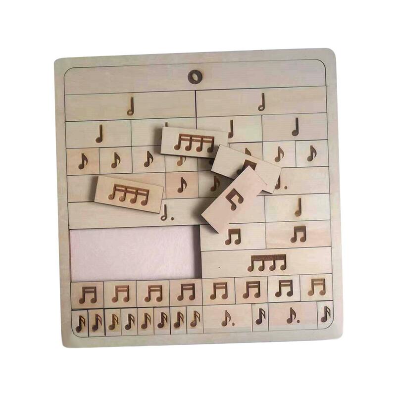 Mainan pendidikan Puzzle catatan musik kayu untuk anak laki-laki perempuan taman kanak-kanak