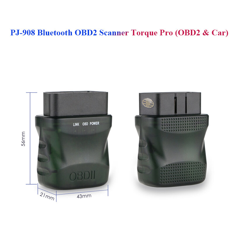 Monitor mobil, PJ-908 Bluetooth OBD2 pemindai Torque Pro untuk merek ossurt Store Stereo navigasi radio Kepala Unit otomotif OBD