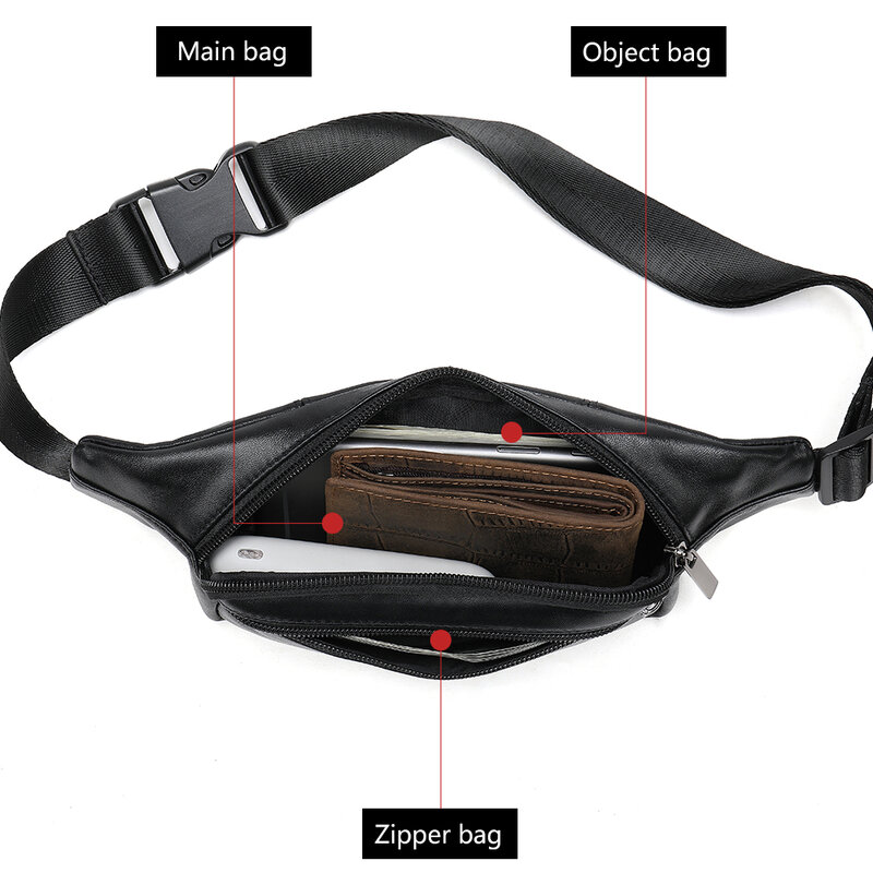 WESTAL Belt Bag Men Waist Bag for Men Genuine Leather Shoulder Straps for Bags Small Phone Waist Belt Bag Travel Pouch Bags 7310