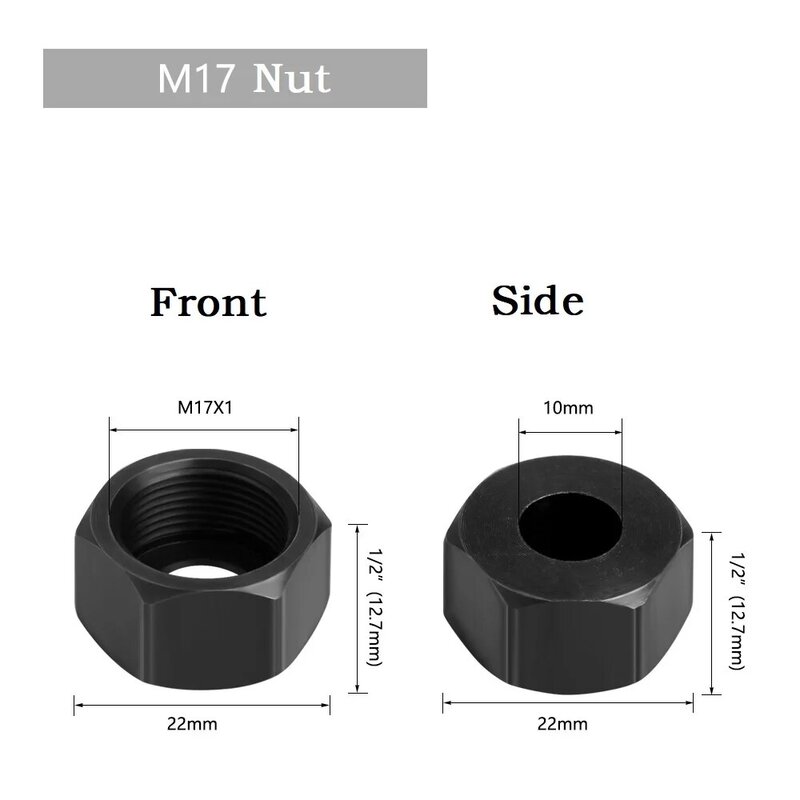 M17 6/6.35/8mm adattatore mandrino pinza con dado incisione macchina di taglio Router fresatrice Fresadora fresca Tupia Fraiseuse