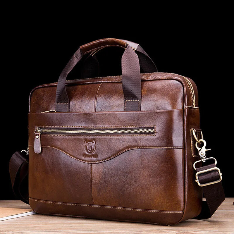 حقائب جلدية أصلية عتيقة للرجال ، حقيبة يد للأعمال المحمول ، حقيبة كروس عالية الجودة ، حقيبة كتف رجالي فاخرة