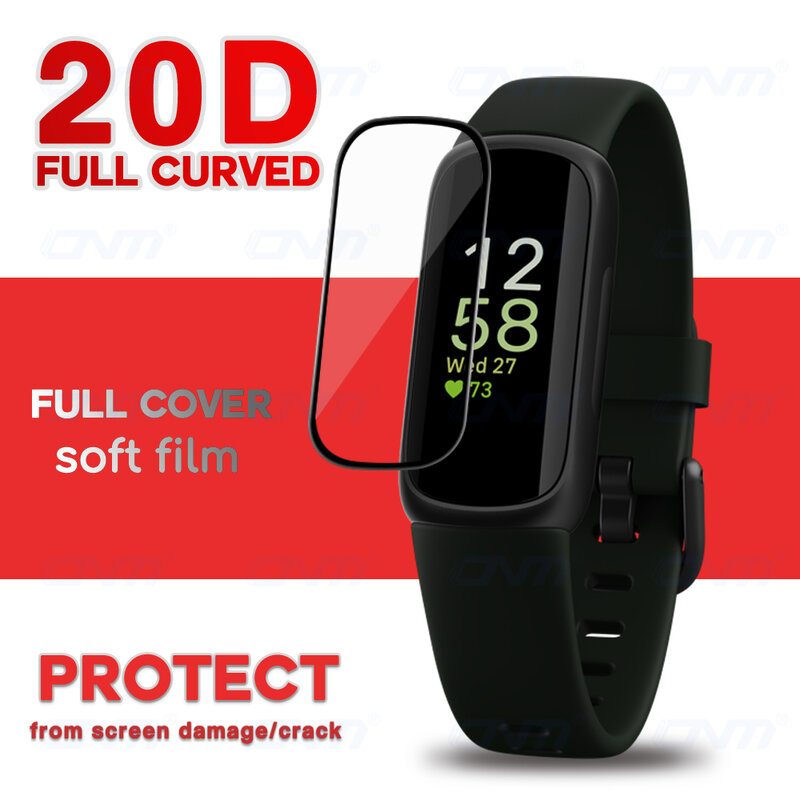 20D Screen Protector for Fitbit Inspire 3 2 HR Full Coverage Protective Film Inspire 3 2022 Smart Watch Accessories (Not Glass)