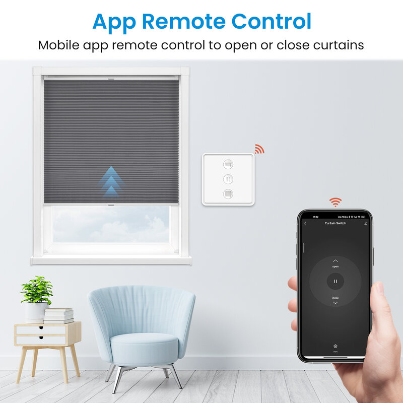QCSMART-Interruptor de escena de cortina ZigBee 3,0, control remoto, aplicación Tuya Smart Life, funciona con Google, Alexa Home Assistant