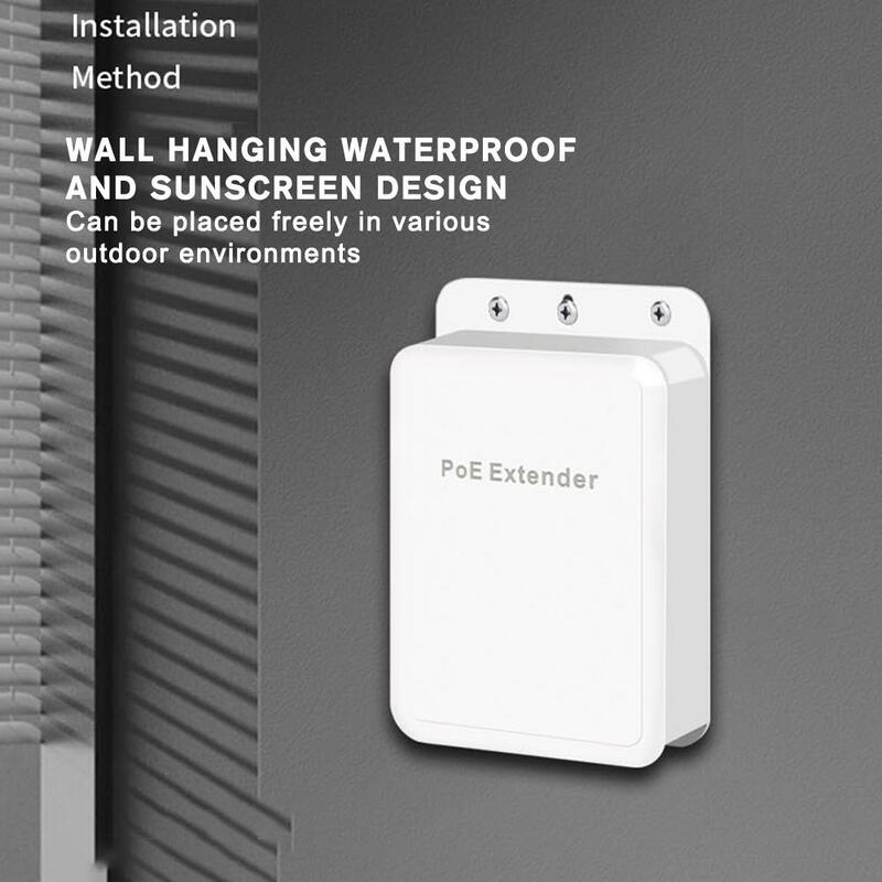 HORACO 4 Port Waterproof POE Repeater 100/1000Mbps Outdoor Network POE Extender IP55 VLAN 44-57V 30W for POE Camera Wierles F0E9