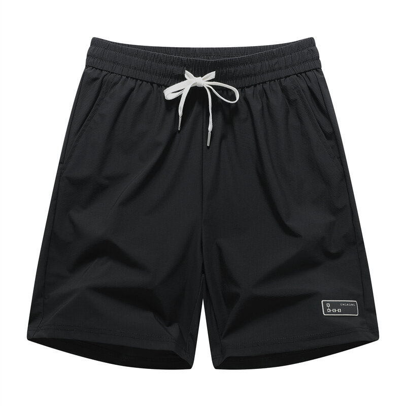 Minimalistyczny czarne krótkie spodenki na lato dla mężczyzn fajne pływanie szybkoschnące elastyczne spodnie w talii na co dzień szorty do koszykówki Yundong