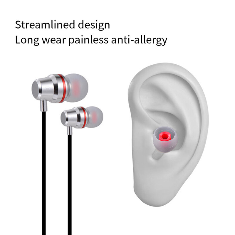 แผ่นรองหูสำหรับเฮดโฟนแบบเสียบหูขนาด4.5มม. 1/2นิ้วทำจากซิลิโคนอุปกรณ์เสริมหูฟังออกกำลังใช้ได้ทั่วไปขนาด M S L