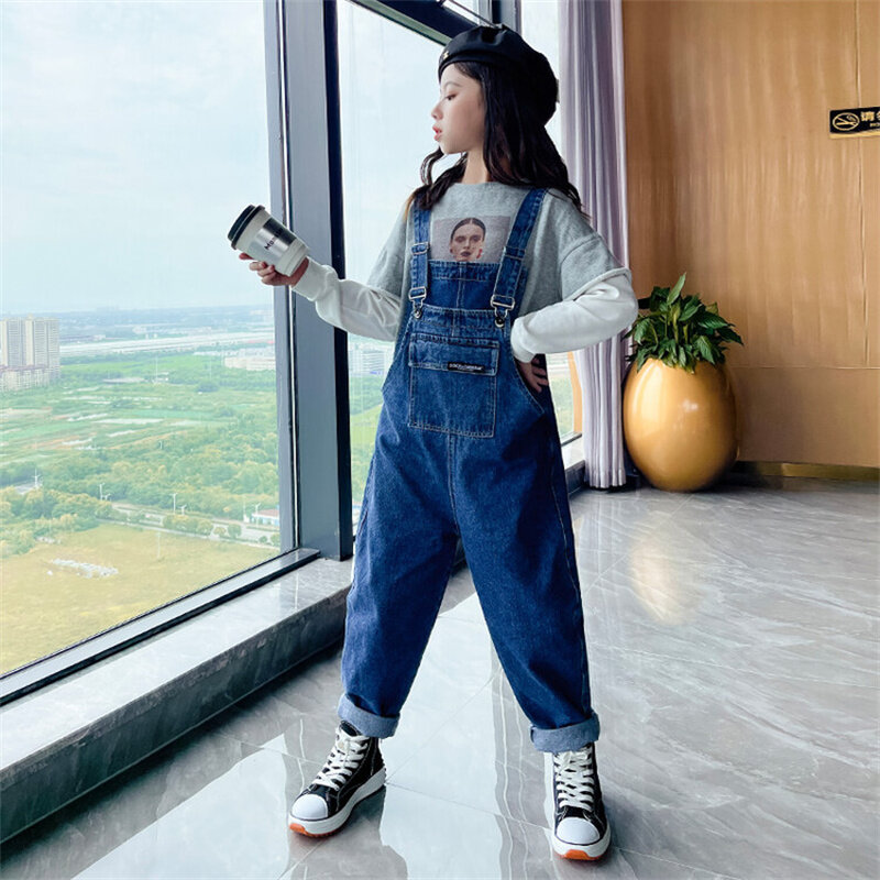 Frühe Yang Tong A550 Mädchen Herbst Denim Overalls neuen Stil Mode Cuhk Kinder