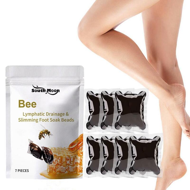 7pcs Slimming Foot Soak Beads Bee Lymphatic Drainage Fat Burning Foot Bath Salt Soak Body Detox Health Care