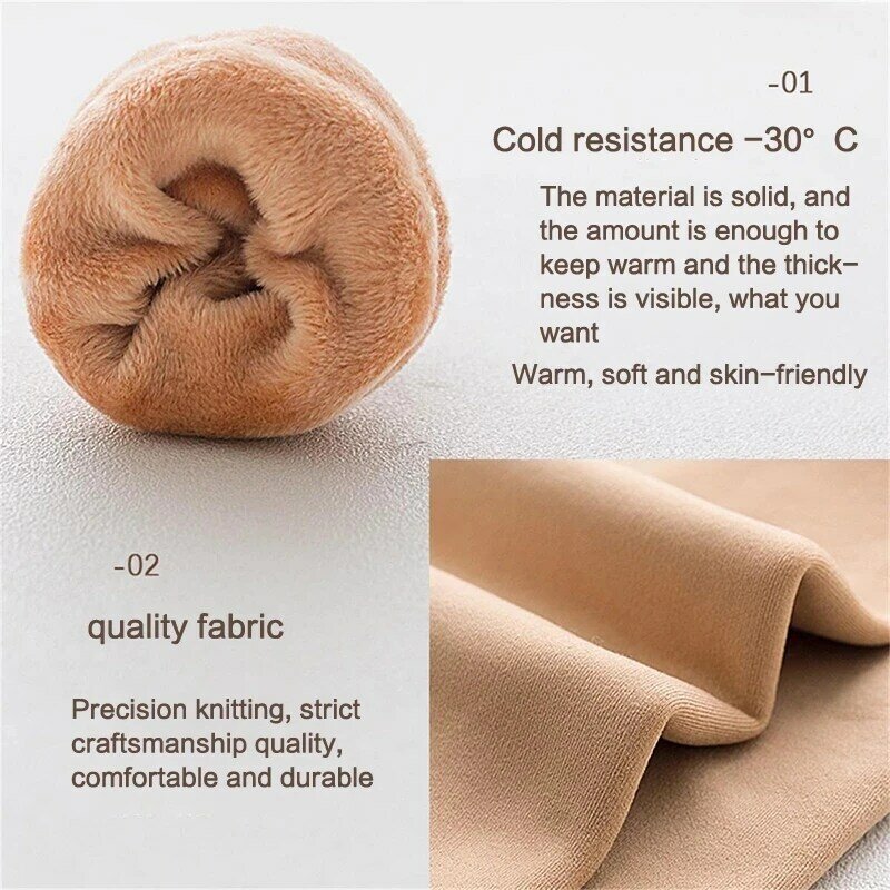 1Pairs Women Winter Warm Thicken Thermal Socks Soft Casual Solid Color Sock Wool Cashmere Home Snow Boots Floor Sock Stockings