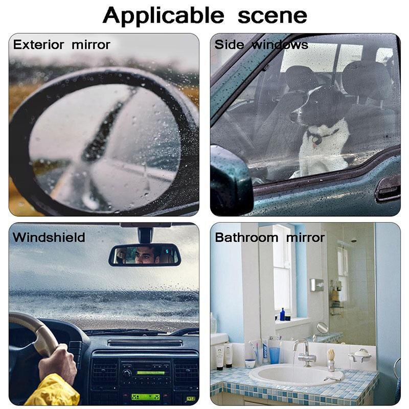 Película protetora do espelho retrovisor do carro, impermeável, anti nevoeiro, adesivos de filme impermeável, 2pcs por conjunto