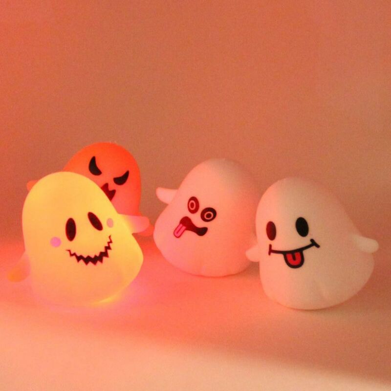 Brilhante Halloween Pumpkin Fidget Toy, Slow Rising Squeeze Ghost, Fidget Crânio, Pinch Ball