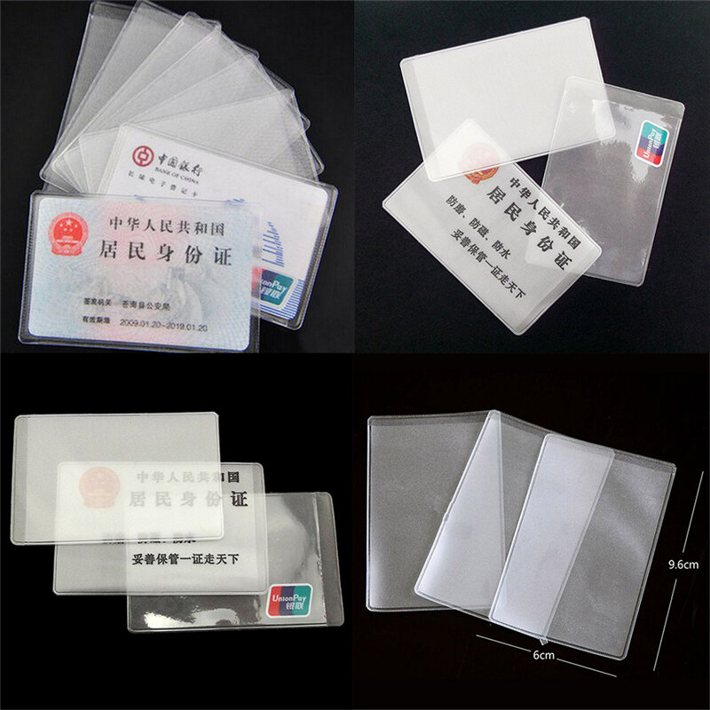 Funda protectora transparente de PVC para tarjetas de crédito, cubierta protectora para tarjetas de visita, resistente al agua, 10 piezas