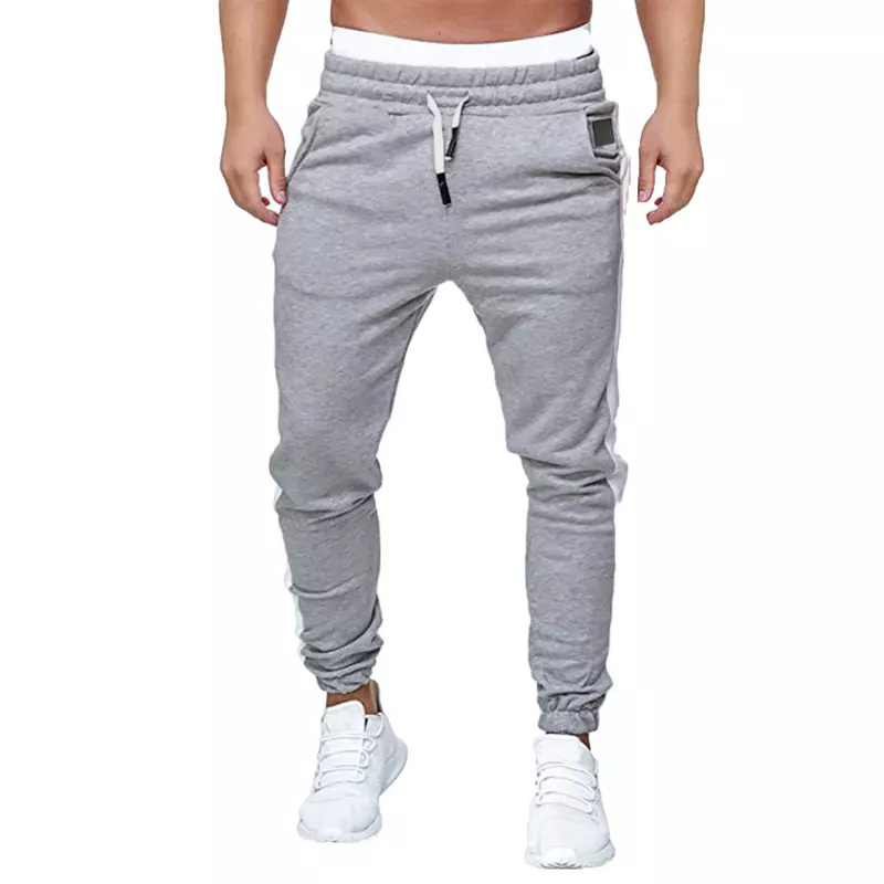 New Men's Fashion Casual Pants Splicing Solid Color Sweater Casual Sweatpants Sports Trousers Sportwear Men's clothing