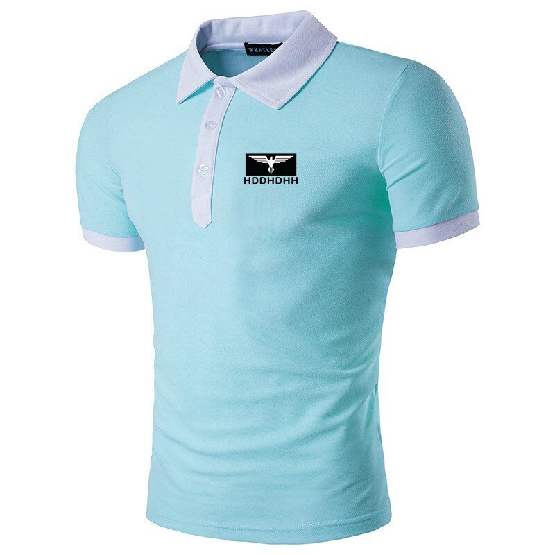 남성 슬림 피트 컬러 블로킹 옷깃 반팔 티셔츠 남성 아빠 착용 폴로 셔츠 여름