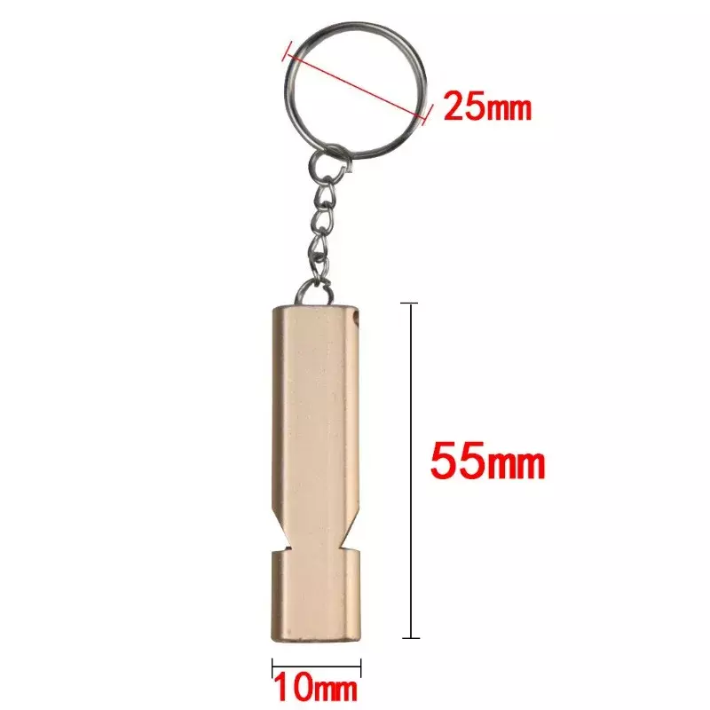 Aluminum Alloy survival whistle, dual tube, outdoor emergency whistle, equipped with EDC tools
