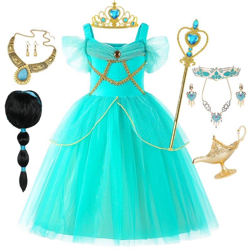 Костюм Аладдина для девочек, комплект платья принцессы с волшебной лампой, одежда для карнавала и дня рождения, костюм для косплея на Хэллоуин