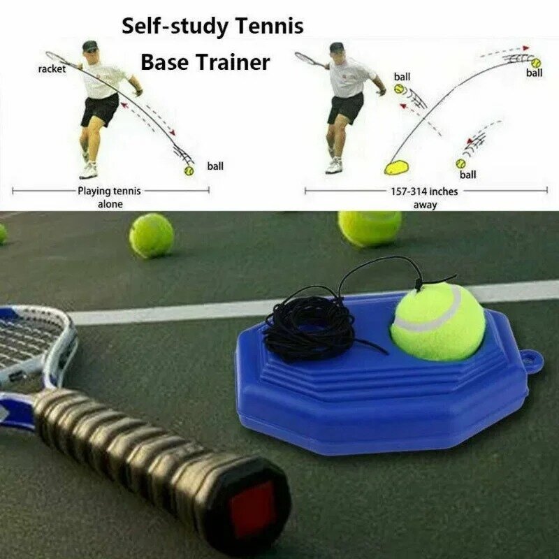 Portable Solo Tennis Trainer Rebound Tennis Ball with String Rope Self Tennis Practice Training Tool for Adults Kids Beginners