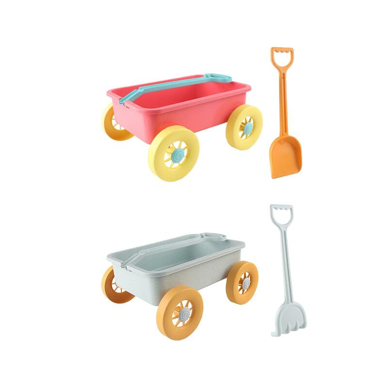 Brinquedo do vagão das crianças, brinquedo do carro, trole interno e exterior portátil da areia para jardinagem, verão