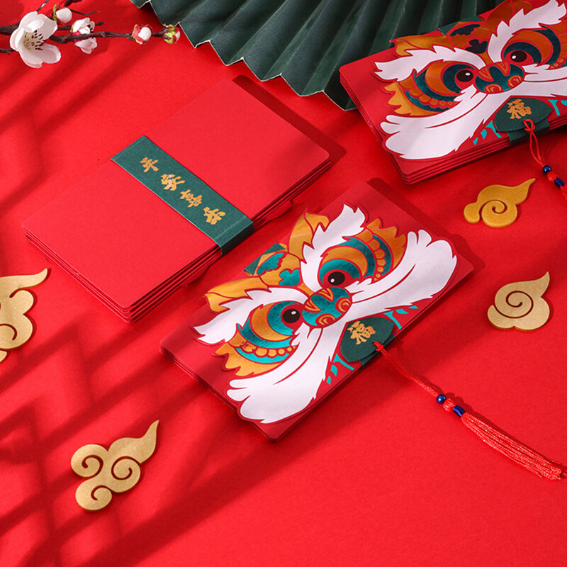 Складные китайские красные конверты на Луну, новый год, счастливые деньги, год Тигра 2022, счастливые деньги 6/10, слот для карт, складной китайский