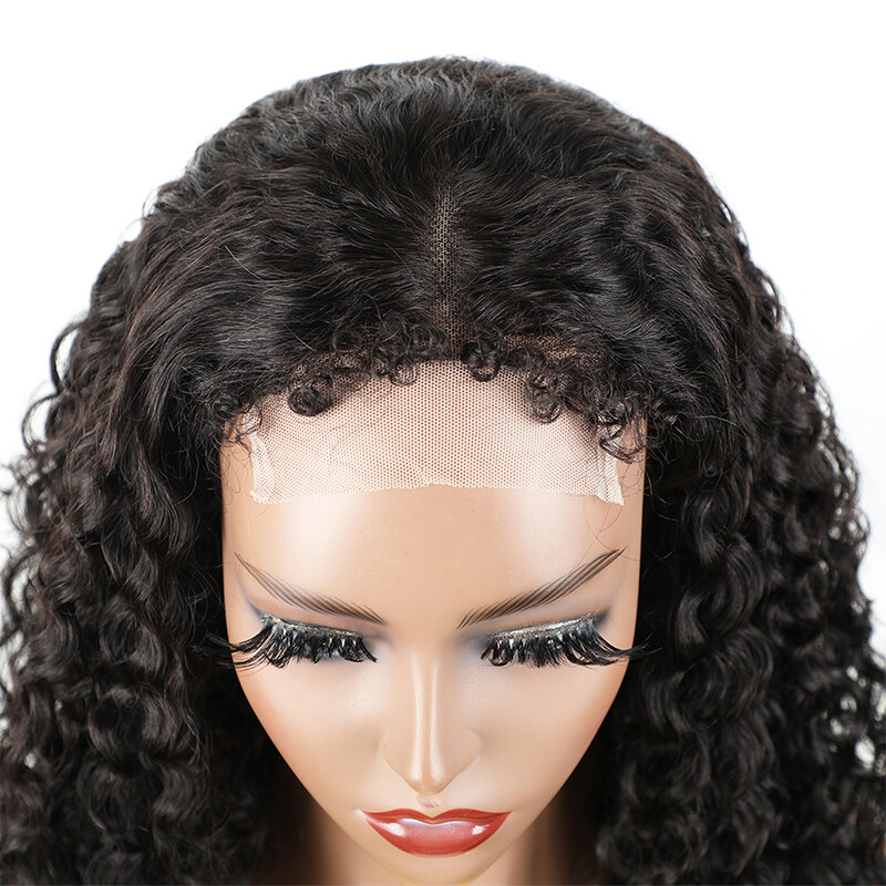 4x4x4 kędzierzawe, kręcone, z przodu, peruki z ludzkich włosów, kręcone włosy, najbardziej naturalną linią włosów brazylijskie włosy