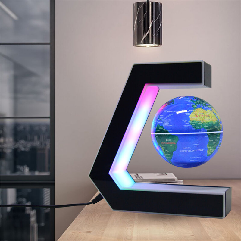 Globe magnétique flottant avec lumière LED, carte du monde pour la maison, le bureau, la chambre, le bureau, la décoration de bureau, cadeau pour homme, père, enfants, ami