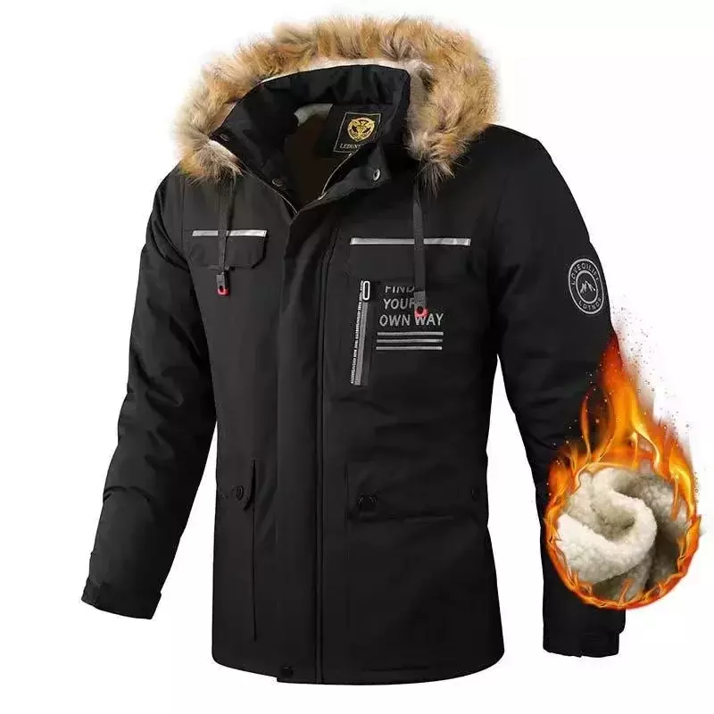 Мужская Флисовая утепленная куртка на осень и зиму, теплая уличная парка, ветрозащитная Водонепроницаемая мужская куртка