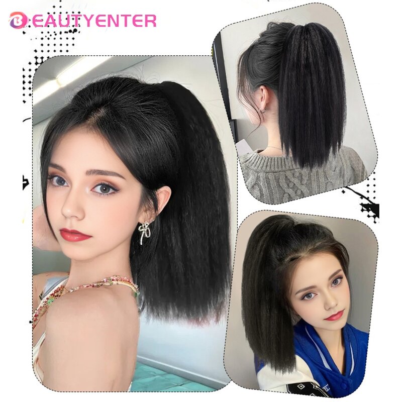Synthetic Drawstring Ponytail Elastic Hair Extension For Women Kinky Curly Ponytail Synthetic Hair High Puff Afro Hairpiece