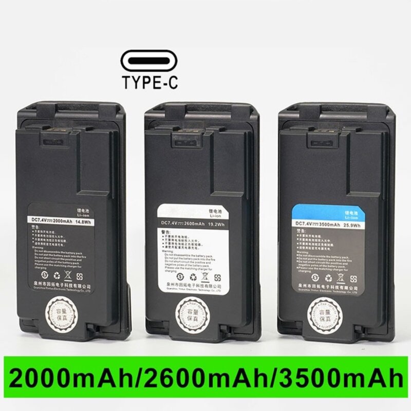 Batterie remplacement 2600 3500mAh pour Radio UV5R USB TypeC, batterie