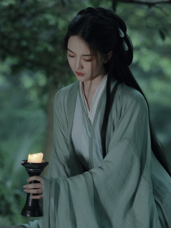 تنورة خيالية Hanfu Wei Jin للنساء ، زي خيالي رائع ، كم عريض ، خرافية متدفقة ، أنيقة ، طراز جديد ، رائع ،