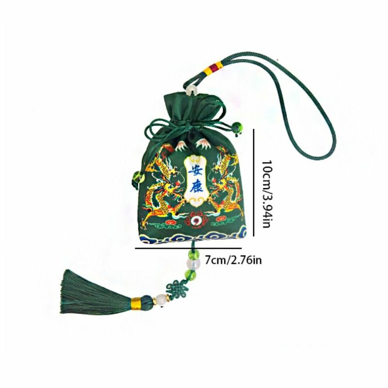 Stampa Bundle Pocket Dragon Year bustina di stoffa appesa per erbe profumate riempite nappa piccola borsa fortunata di capodanno