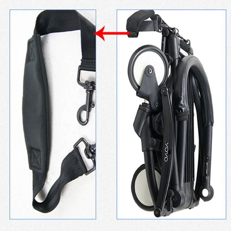 Baby Stroller Accessories Stroller Shoulder Strap For YOYO/Babyyoya/BabyThrone Stable Black Portable Shoulder Strap