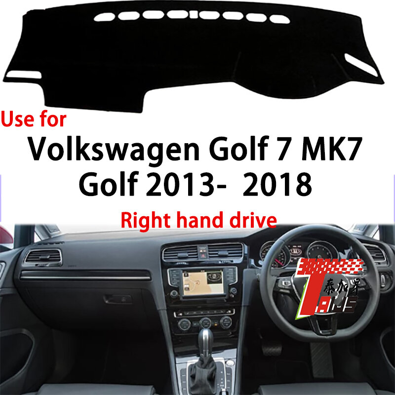 TAIJS wysokiej jakości zamszowe pokrywa deski rozdzielczej do Volkswagen Golf 7 MK7 Golf 2013-2018 prawa ręka hot selling