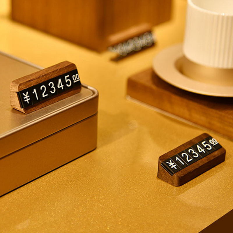 Digital Grain Price Board Counter Tags Jewelry for Pricing Wood Display Shelves