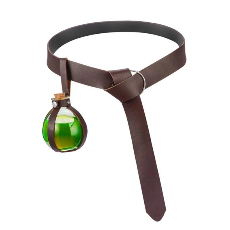 Cinturón de moda para adolescentes con decoraciones de botellas de poción mágica correas de cintura vikingas para adultos