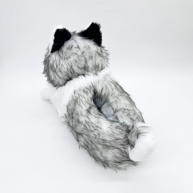Pantoufles créatives de loup gris simulé pour femmes, chaussures de maison confortables, douces et chaudes, chaussures en peluche de haute qualité
