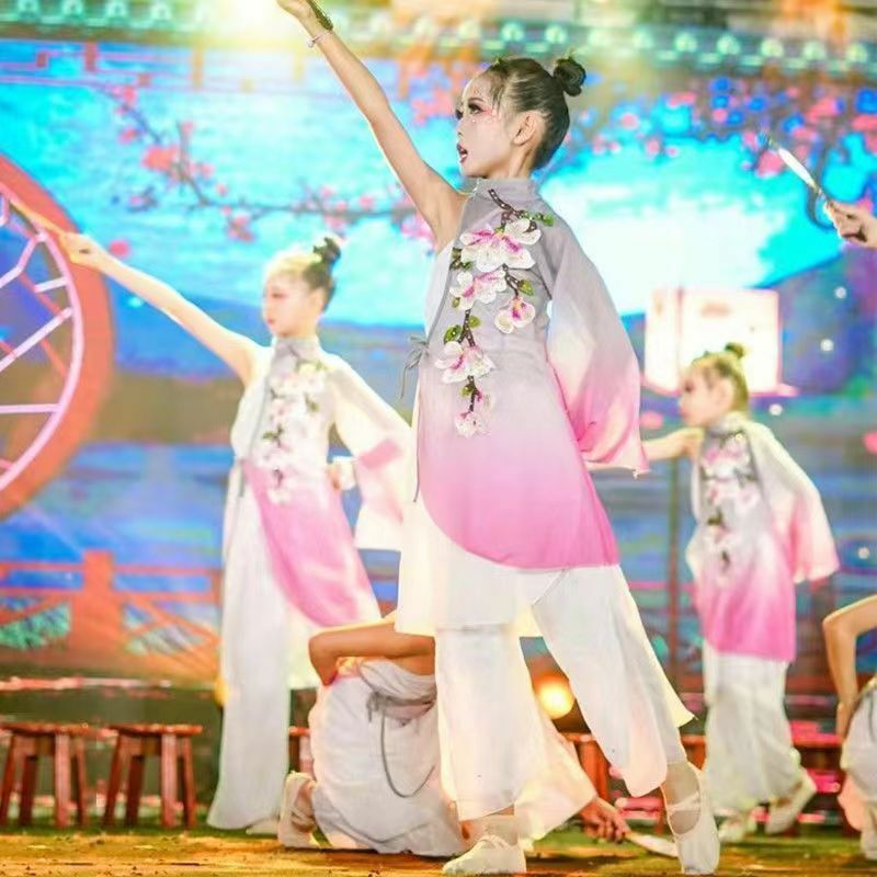 أزياء أداء الرقص اليومي للأطفال ، Qiao Yue ، ارتداء الملابس ، نفس النمط ، روج ، مكياج ، الدعائم الكلاسيكية للرقص