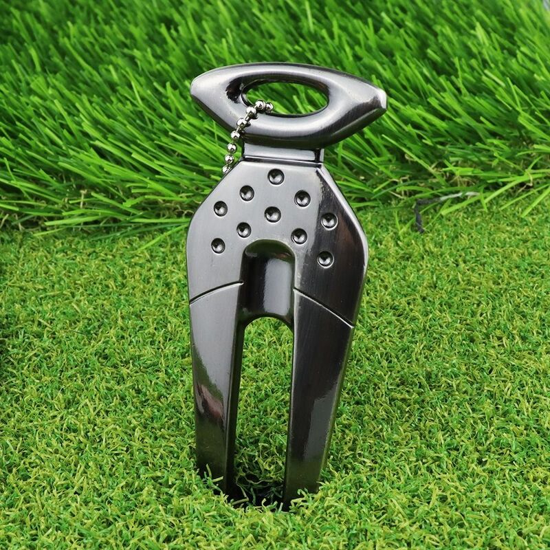 Garpu bola Golf Non-slip dirancang secara ergonomis mudah digunakan garpu Divot kekuatan tinggi tahan lama pembuka botol garpu hijau Golf