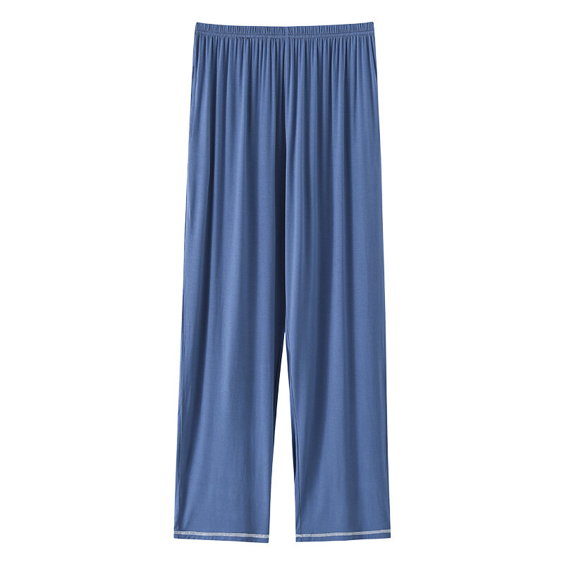 Брюки мужские длинные из модала и хлопка, домашние штаны, пижамные штаны, свободные штаны для сна с эластичным поясом, большие размеры, весна-лето