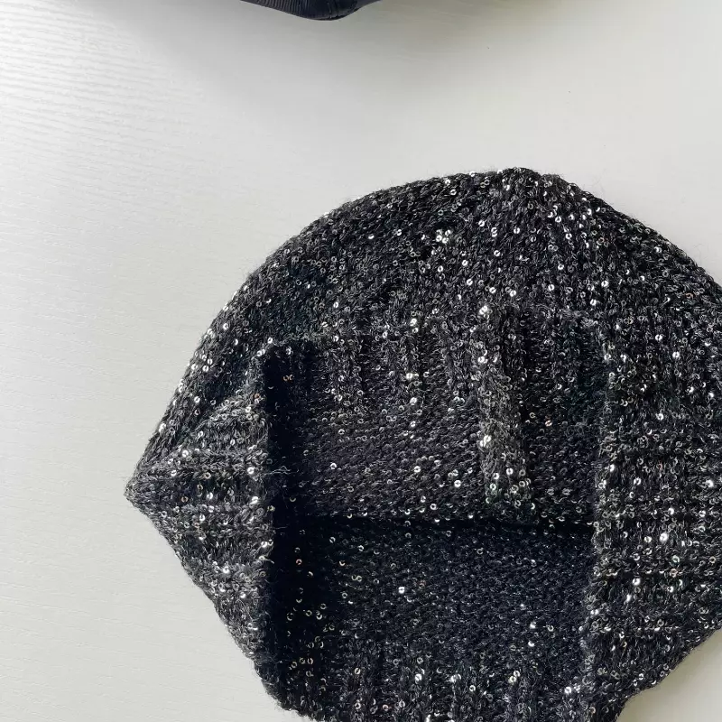 Koreańska czapka z cekinami damska jesienna i zimowa męska i damska moda uliczna Hip-hop osobowość ciepłe czapka typu Skull Beanie kapelusze