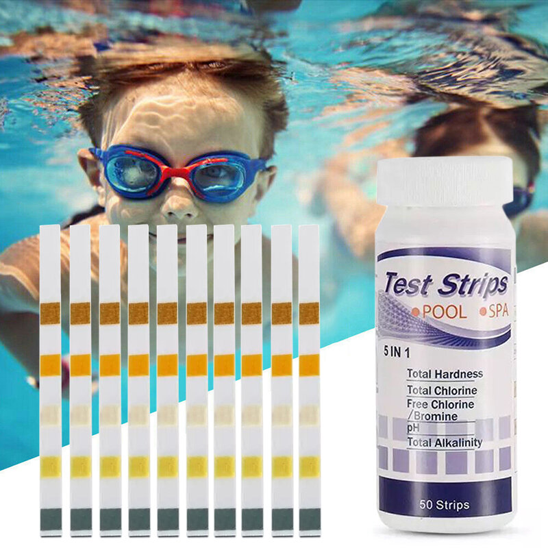 50 Stuks Multifunctionele Chloor Ph Test Strips Spa Zwembad Water Tester Papier
