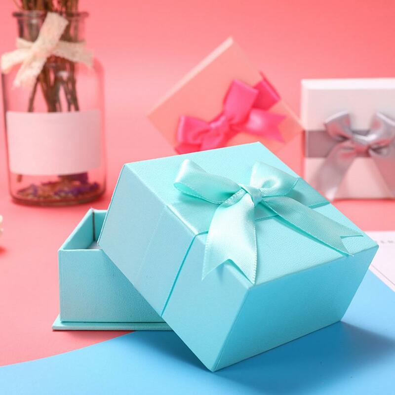 Jewelry Gift Box Packing Women Wrapping Box Bow Tie Box Square Earrings Necklace for Women