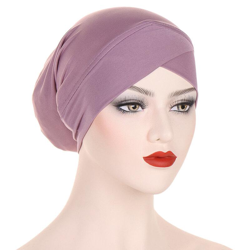Cappelli da preghiera incrociati sulla fronte delle donne, berretto Pullover, hijab musulmani, copricapo turbante, berretti istantanei, cappello con fondo elastico, foulard, cofano