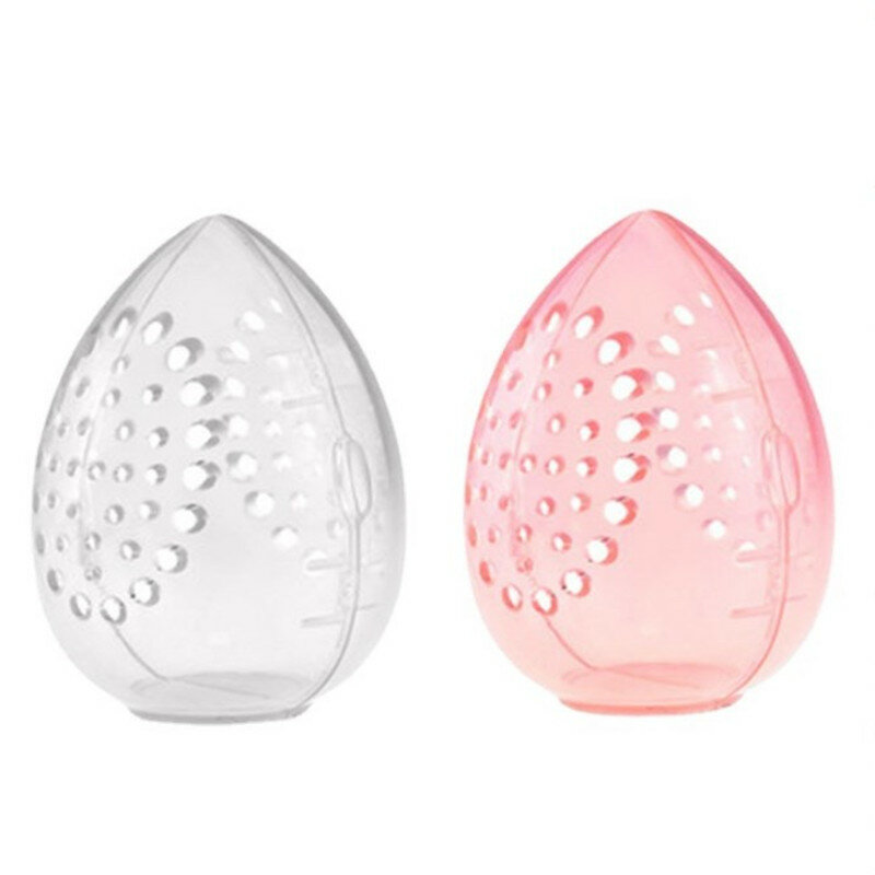 1pc Empty Transparent Puffs Drying Box Storage Case Portable Sponge Stand Cosmetic Egg Shaped Rack Makeup Puff Holder