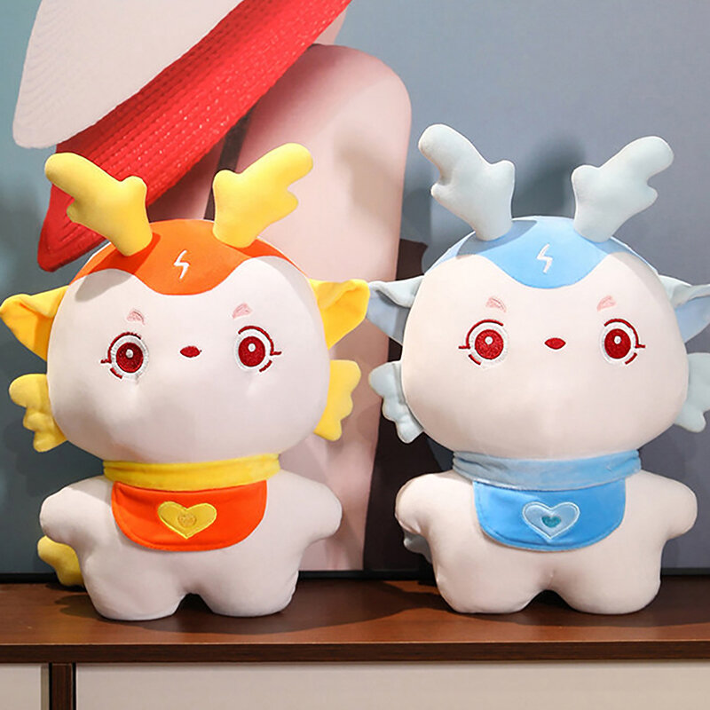 1PC 22CM Chinese Zodiac Dragon Doll Cute Plush Toys Cute Stuffed Mascot Dolls Stuffed Doll For 2024 New Year Decor