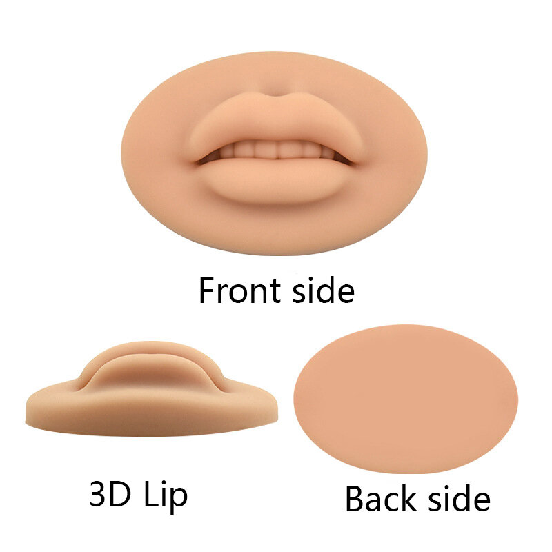 Aksesori Bibir Wajah Boneka Makeup Permanen Tato Pemula PMU untuk Latihan Wajah Dapat Digunakan Kembali Bibir Latihan Tato Silikon 5D