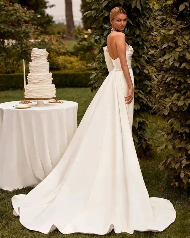 Vestido De novia De sirena De satén elástico elegante, un hombro, escote Corazón, Simple, personalizado a medida, impresionante 2024