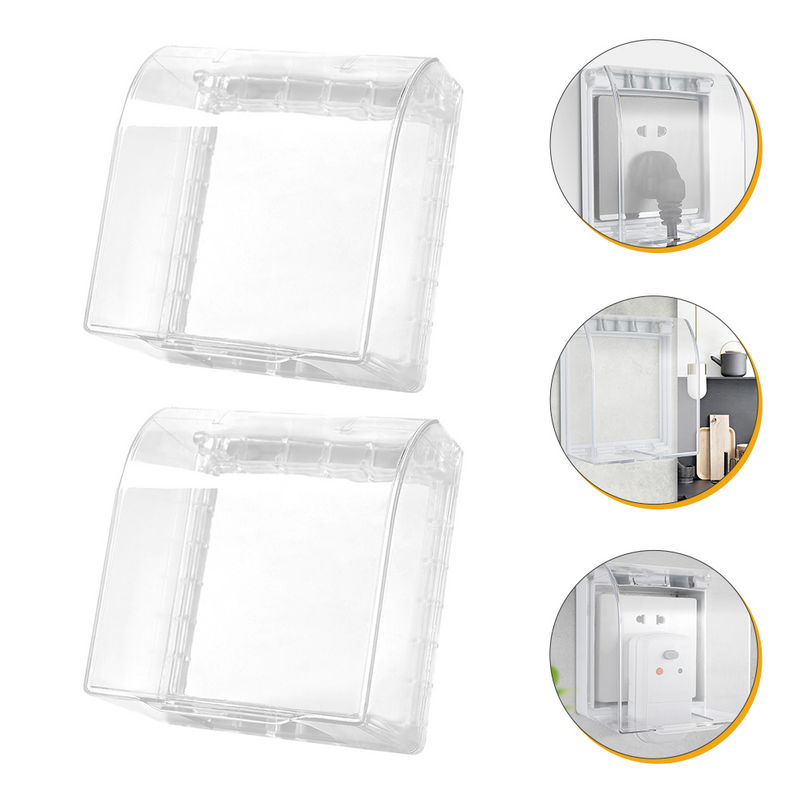 2 Pcs Exterior Square Damper Protector Waterproof Socket Cover Receptacle Case Protector Waterproof Box Waterproof Box Box Plug