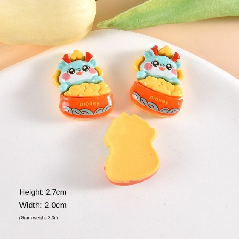 Gelukkige Chinese Drakenaccessoires Cabochons Hars Nieuwjaar Telefoonhoesje Diy Patch Platte Achterkant Ambachtelijke Decoratie