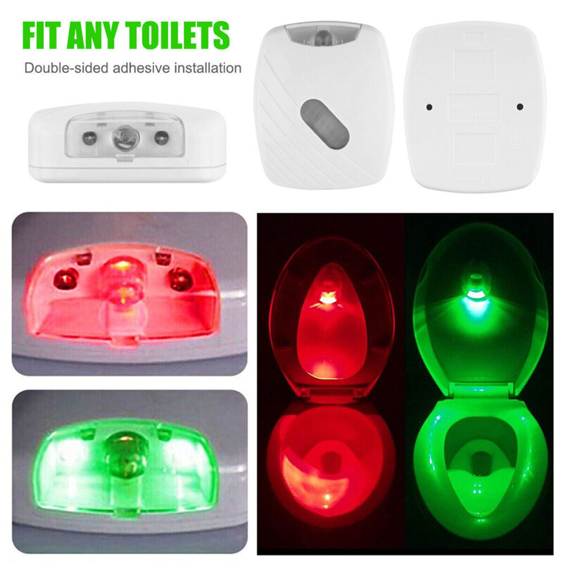 Motion Activated Toilet Night Light PIR Motion Sensor LED Night Light Bathroom Toilet Nightlight Add On Toilet Bowl Cover